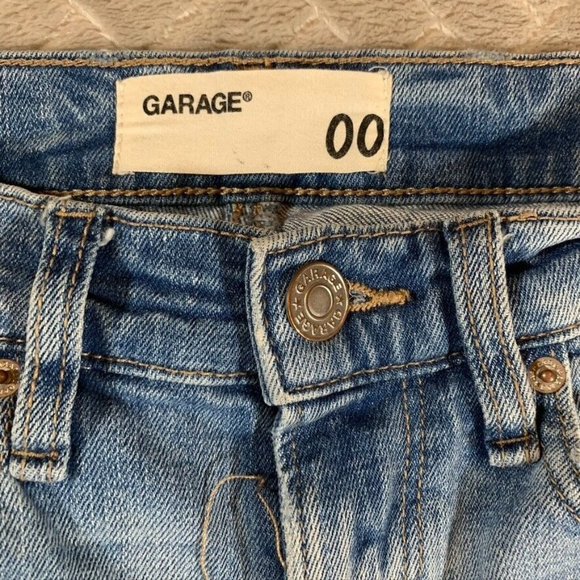 Garage Womens 00 Denim Jeans Blue Ankle Straight Distressed Light Wash Low Rise - Picture 4 of 12